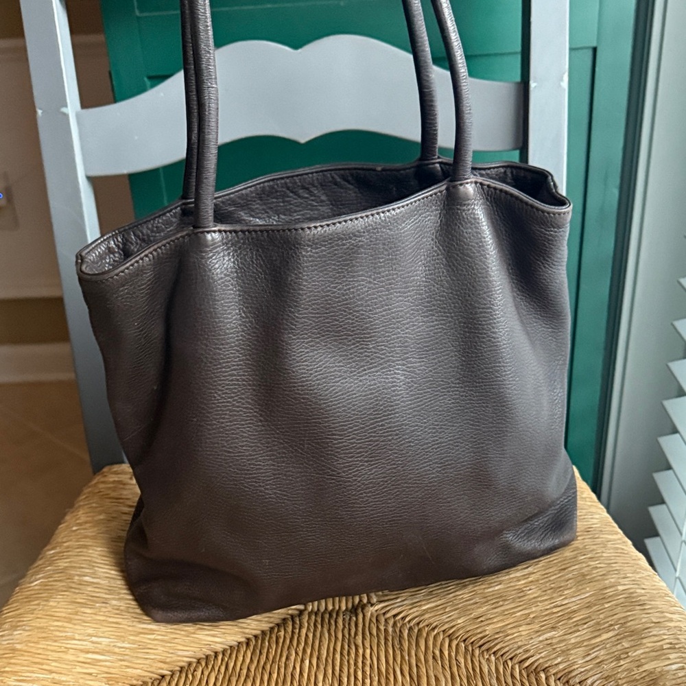 Falor pebbled leather purse Italian leather tote espresso